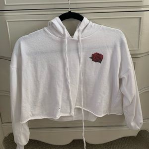 Rose Cropped Hoodie